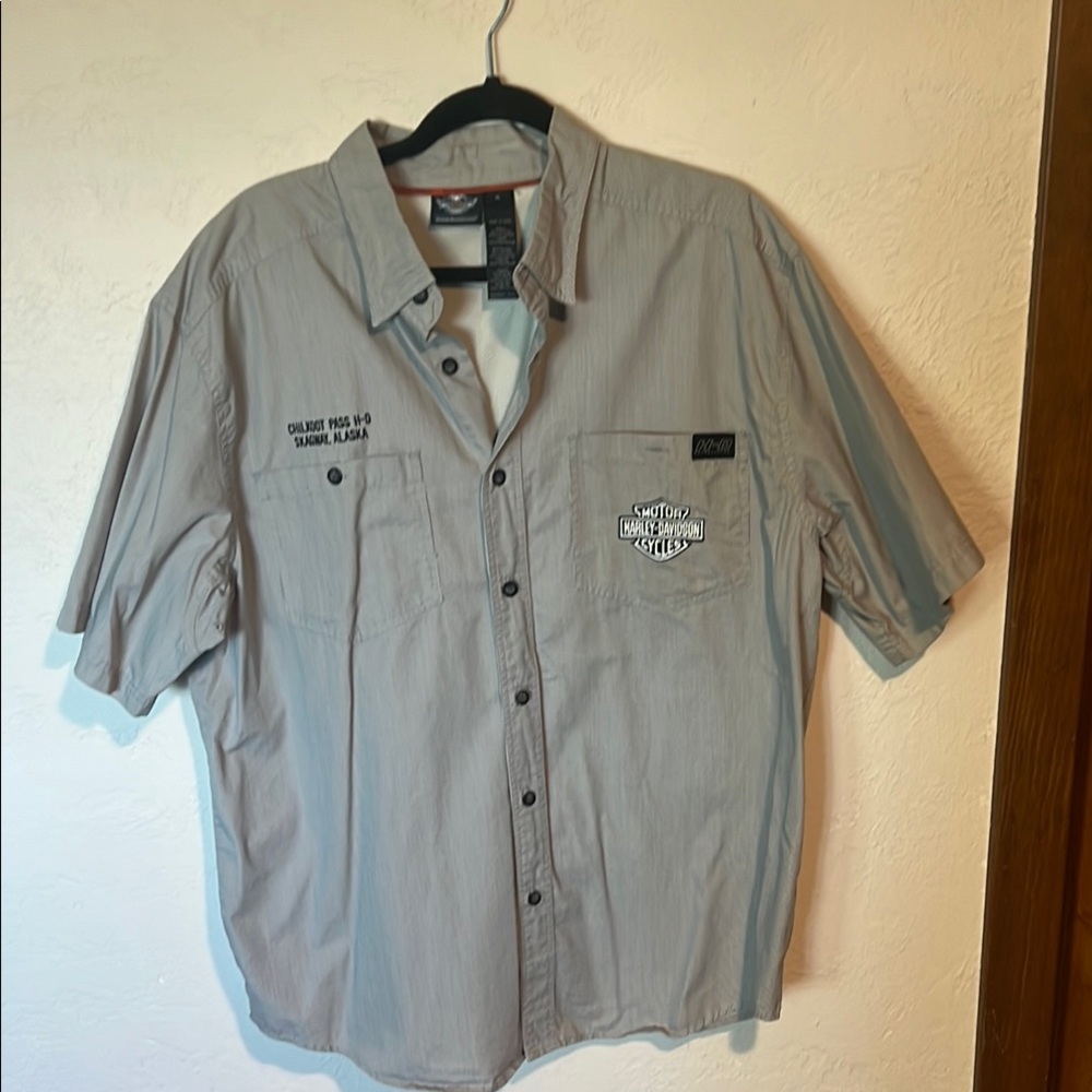 Harley-Davidson Gray Casual Button Down Shirt